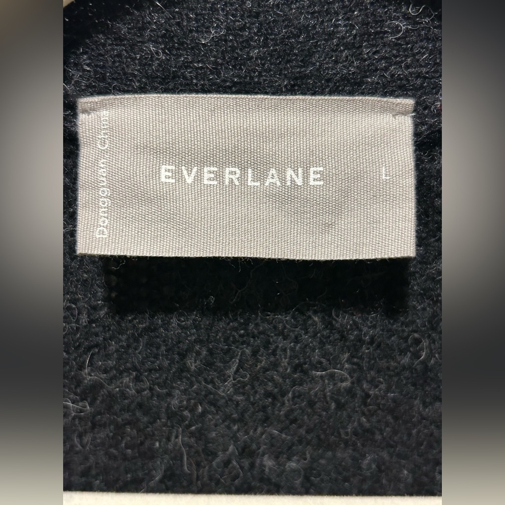 Everlane The Oversized Alpaca Pocket Cardigan Black Heather , Large - Picture 6 of 7